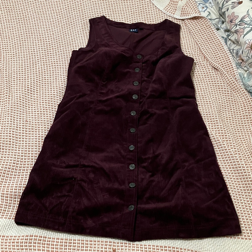 GAP Burgundy Corduroy Mini Dress